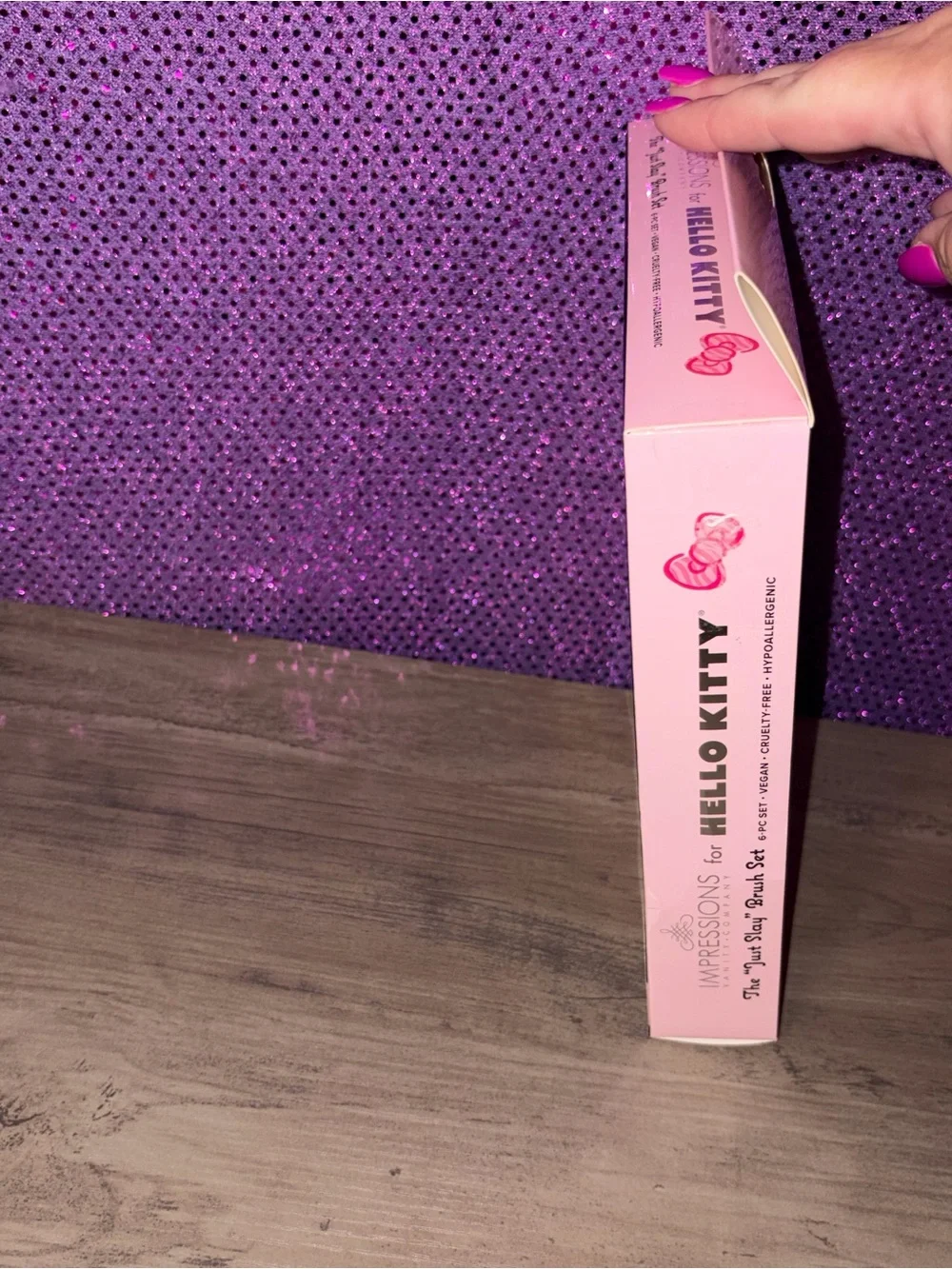 Hello Kitty “Just Slay” Makeup Brush Set Pink Black 6 Piece Vegan Brushes NWT